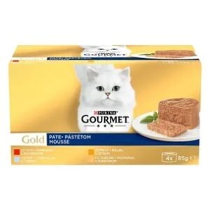 GOURMET GOLD Mousse sa govedinom/tunom/curetinom/džigericom 4x85g