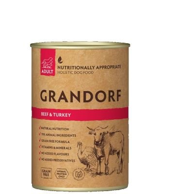 Grandorf Dog Adult Grain Free Konzerva Govedina & Ćuretina 400g Grandorf Dog Adult Grain Free Konzerva Govedina & Ćuretina 400g - Dont Ker Pet Shop