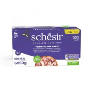 Schesir Complete&Balanced vlažna hrana za mačke Multipack - Tuna i govedina u želeu 6x50g