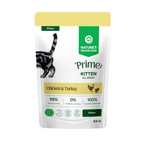Natures Protection Prime vlažna hrana za mačke7071301 Nature's Protection Prime NPPR Kitten Chicken & Turkey 85g - Dont Ker Pet Shop