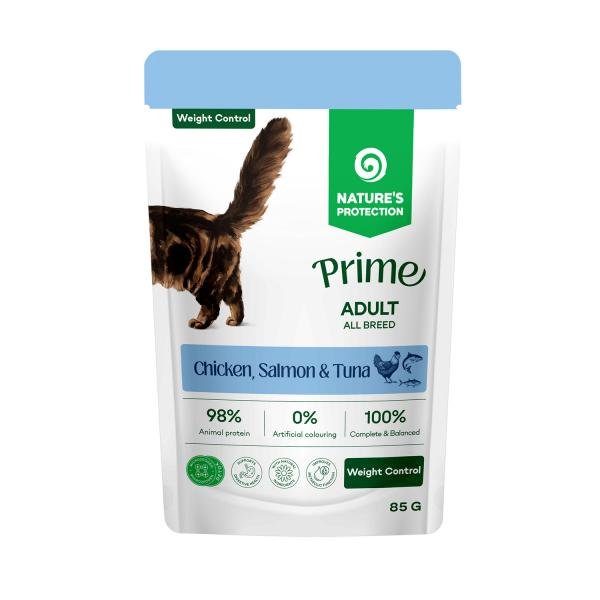 Natures Protection Prime vlažna hrana za mačke7071306 Nature's Protection Prime NPPR Adult Weight Control Chicken&Salmon&Tuna 85g