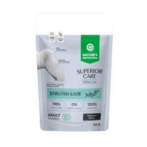 Nature's Protection Superior Care vlažna hrana za pse Adult White Coat - White Fish&Krill 85g