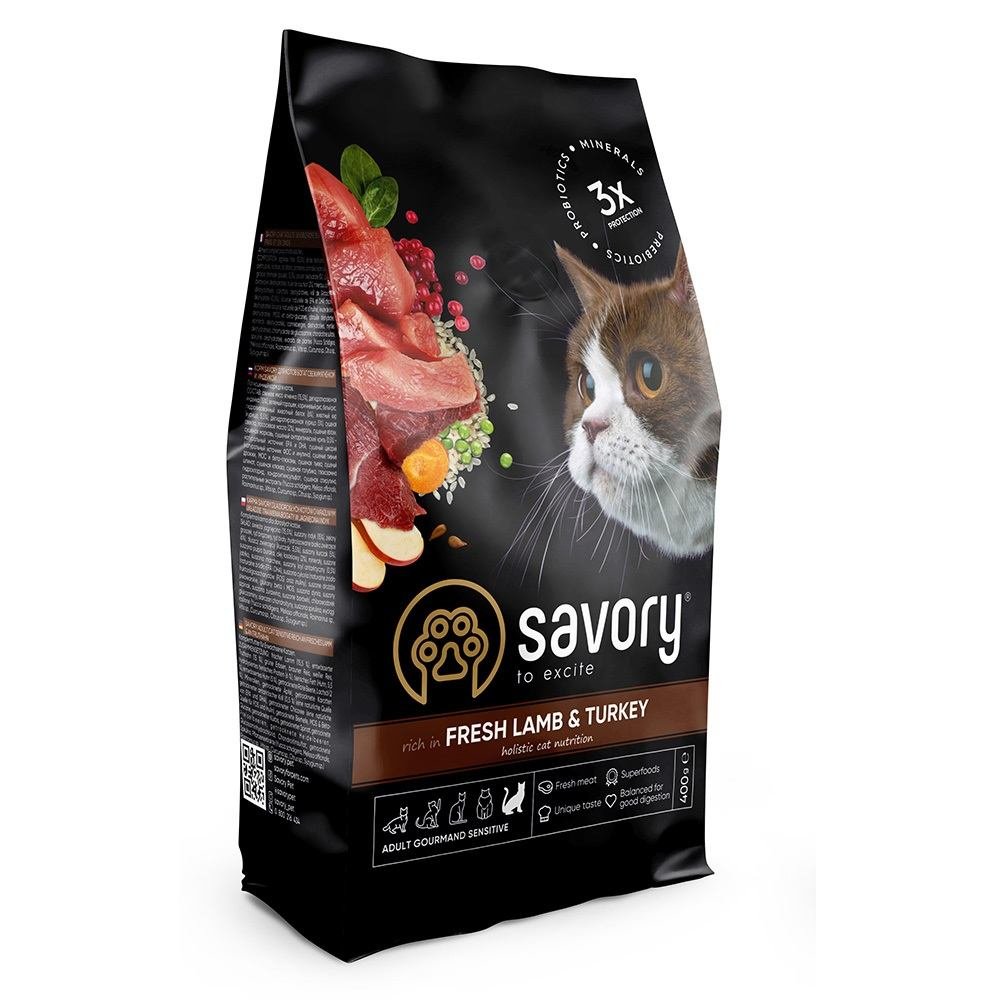 Savory cat jagnje Savory Cat Adult Sensitive Digest - Jagnjetina i Ćuretina - Dont Ker Pet Shop