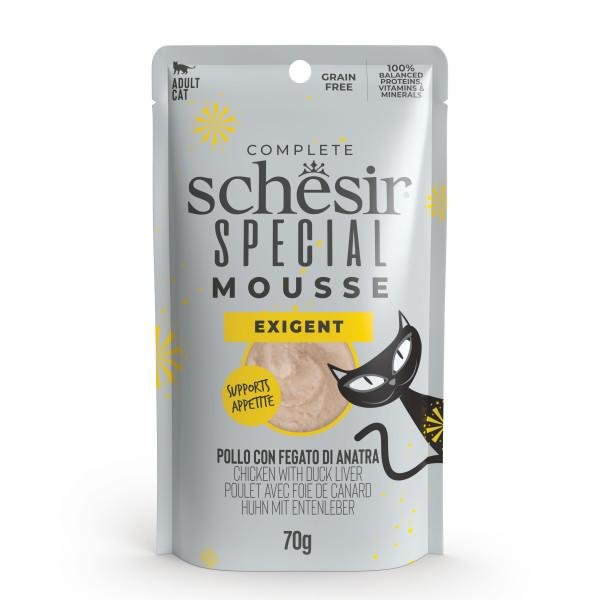 Special Exigent Mousse - Piletina, pačeća jetra i jaja - 70g14921601 Schesir Cat vlažna hrana za mačke Special Exigent Mousse - Piletina, pačeća jetra i jaja 70g - Dont Ker Pet Shop