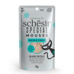 Schesir Cat vlažna hrana za mačke Special Skin&Coat Mousse - Losos, piletina, kokosovo ulje 70g
