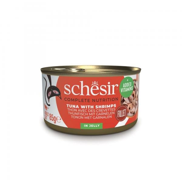 Tuna i Račići u želeu - 85g141104 Schesir Complete&Balanced vlažna hrana za mačke - Tuna i račići u želeu 85g - Dont Ker Pet Shop