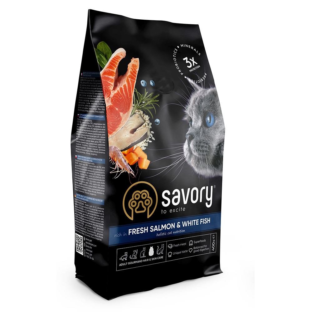 savory cat losos Savory Cat Adult Losos i bela riba - Dont Ker Pet Shop
