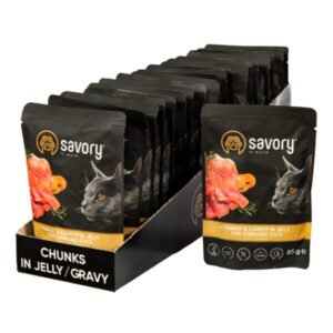 Savory Cat Adult Sterilised - Ćuretina i Šargarepa 22x85g