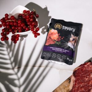 Savory Cat Adult Sterilised - Jagnjetina i Brusnica 22x85g - Dont Ker Pet Shop