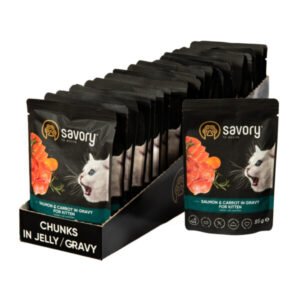 Savory Cat Kitten - Losos i Šargarepa 22x85g