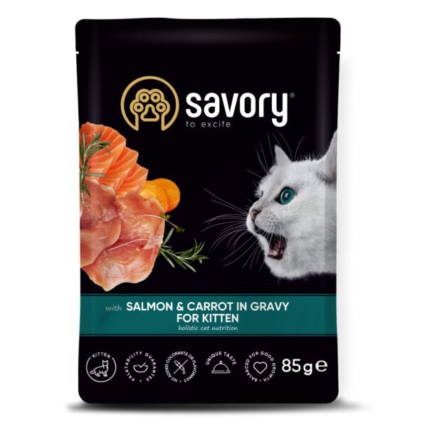 savory sos losos sargarepa kitten2 Savory Cat Kitten - Losos i Šargarepa 22x85g - Dont Ker Pet Shop