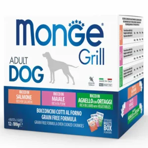 Monge Dog Grill sos Mix Losos, svinjetina i jagnjetina 12x100g