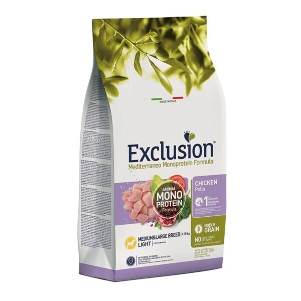 Exclusion Adult Light Chicken Medium Maxi Breed Exclusion Dog Adult Light Piletina Medium&Large breed 12kg - Dont Ker Pet Shop