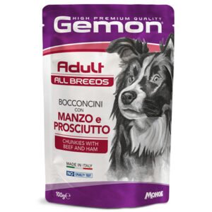 Gemon Dog sos Adult - Govedina i šunka 24x100g