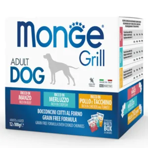 Monge Dog Grill sos Mix Govedina, riba i piletina 12x100g