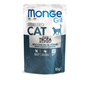 Monge Cat Grill sos Sterilised – Pastrmka 28x85g