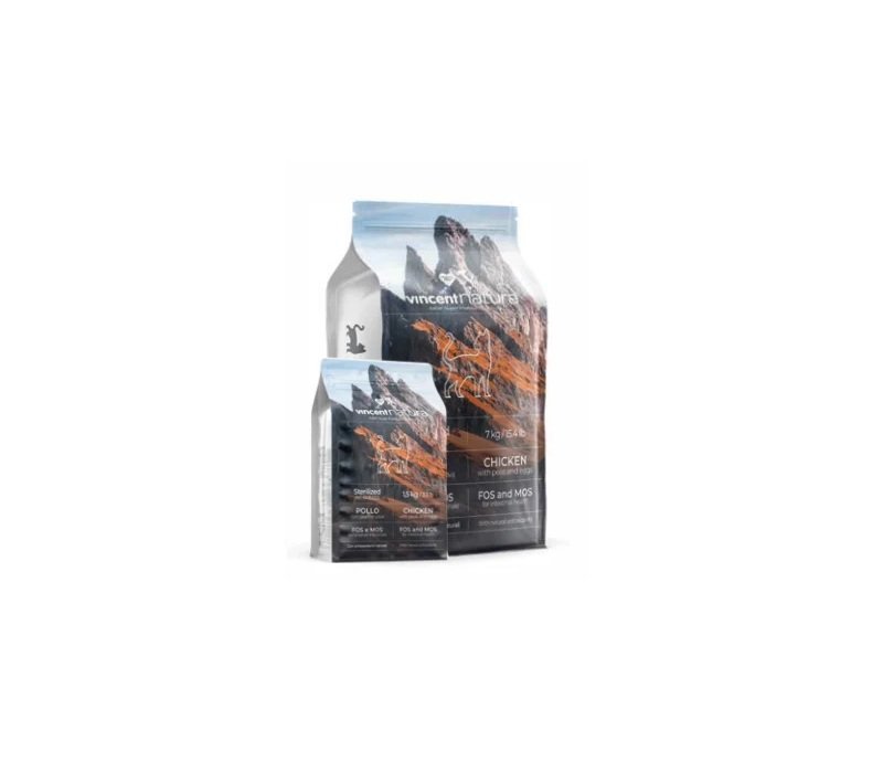 Vincent Natura Super Premium Cat Chicken Sterilised 7kg Vincent Natura Super RAZMER Premium Cat Chicken Sterilised 500g