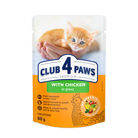 Club4Paws sos za mačiće Kitten Piletina 80g Club4Paws sos za mačiće Kitten Piletina 80g