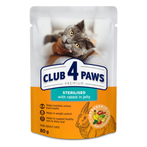 Club4Paws sos za sterilisane mačke Zečetina u želeu 80g