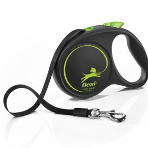 FLEXI Black Design M Tape 5m Zeleni povodac