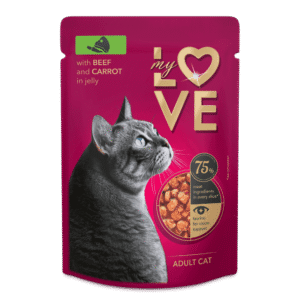 My Love sos za mačke Govedina i šargarepa u želeu 85g