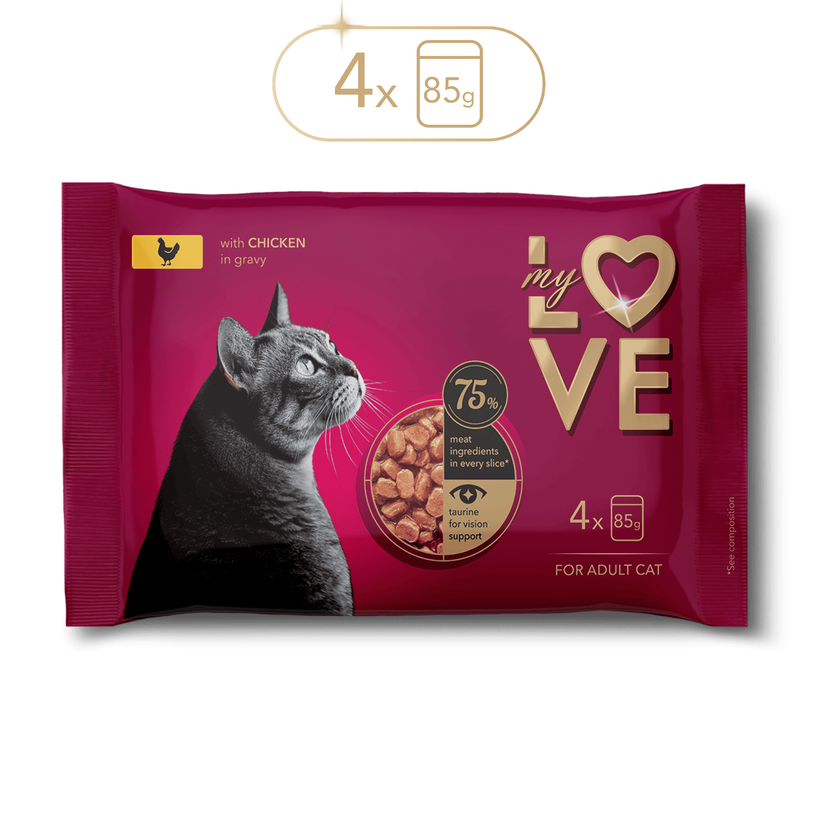 My Love sos za mačke Piletina 4x85g My Love sos za mačke Piletina 4x85g