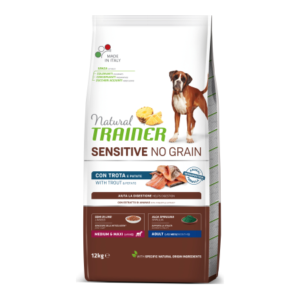 Natural Trainer Dog Medium & Maxi Adult Sensitive No Grain Pastrmka