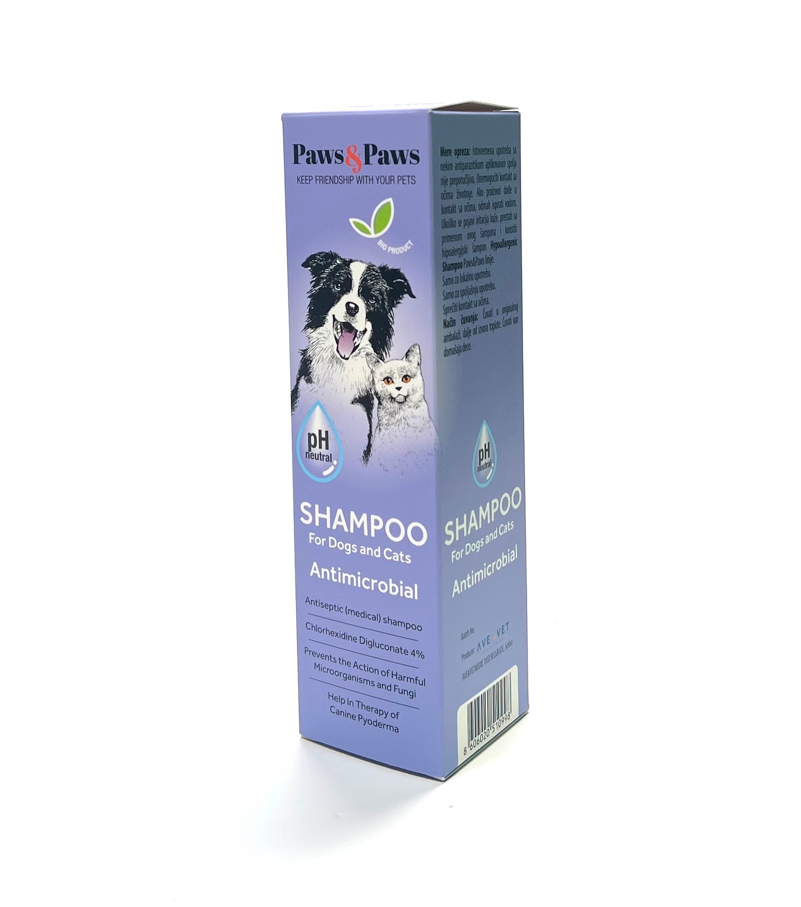 Paws&Paws Antimicrobial Šampon za pse i mačke 250ml Paws&Paws Antimicrobial Šampon za pse i mačke 250ml