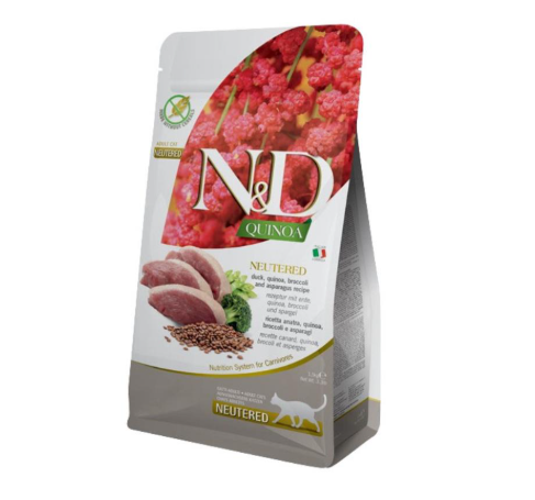 N&D Quinoa Cat Neutered – Pačetina i brokoli 1.5kg N&D Quinoa Cat Neutered – Pačetina i brokoli 1.5kg