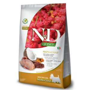 N&D Quinoa Dog Adult Skin&Coat Mini - Prepelica i kokos