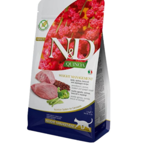 N&D Quinoa Cat Adult Weight management – Jagnjetina i brokoli