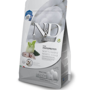 N&D White Dog Adult Medium/Maxi – Brancin, spirulina i komorač 7kg