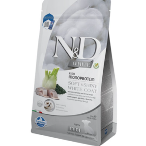 N&D White Dog Puppy Mini – Brancin, spirulina i komorač 1.5kg
