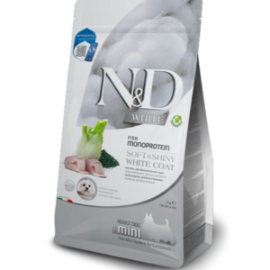 N&D White Dog Adult Mini – Brancin, spirulina i komorač