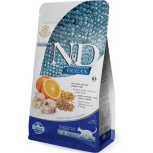 N&D Ocean Cat Adult – Bakalar, spelta, ovas i pomorandža