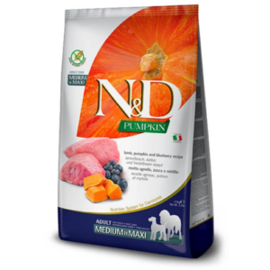 N&D RAZMER Pumpkin Dog Adult Medium/Maxi – Jagnjetina i borovnica 1kg
