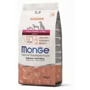 Monge Dog Adult Extra small Losos i pirinač 2.5kg