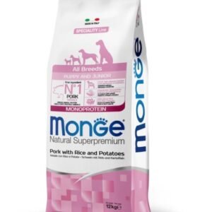 Monge Dog Puppy & Junior All breeds Svinjetina i pirinač 12kg