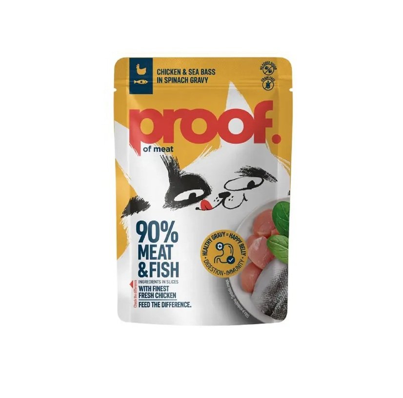 Proof Cat Piletina i brancin u sosu od spanaća 85g Proof Cat Piletina i brancin u sosu od spanaća 85g