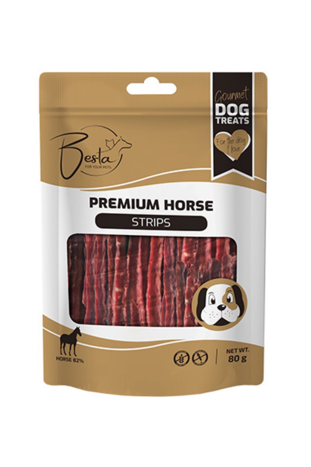 Besta Premium Strips konjsko meso 80g Besta Premium Strips konjsko meso 80g