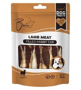 Besta Rabbit ears with Lamb 80g