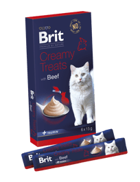 Brit Cat Premium Creamy Treats Govedina 6x15g