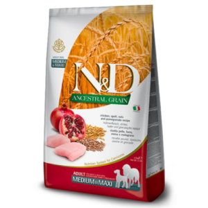 N&D Ancestral Grain Dog Adult Medium/Maxi – Piletina i nar 2.5kg