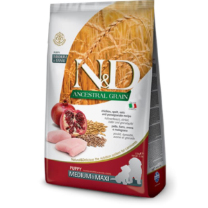 N&D Ancestral Grain Dog Puppy Medium/Maxi – Piletina i nar 12kg