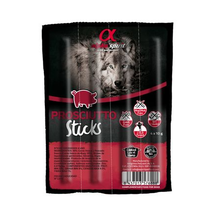 Alpha Spirit Snack for dog Sticks Pršuta 4x10g Alpha Spirit Snack for dog Sticks Pršuta 4x10g