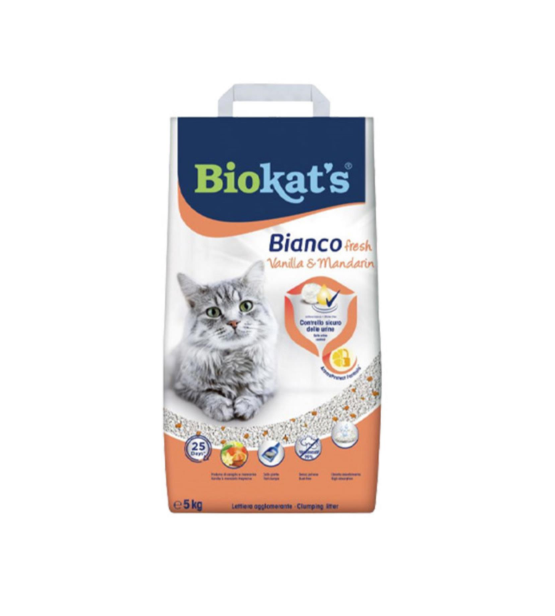 Biokat’s Bianco fresh vanila i mandarina 5kg Biokat’s Bianco fresh vanila i mandarina 5kg
