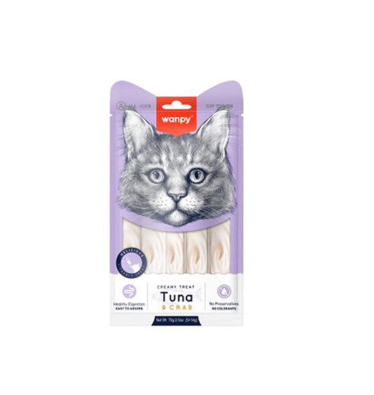 Wanpy Creamy Lickable tuna i kraba 5x14g Wanpy Creamy Lickable tuna i kraba 5x14g
