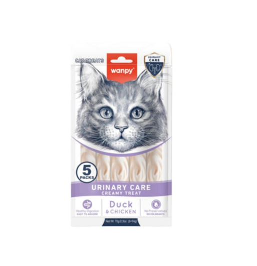 Wanpy Creamy Lickable Treats Urinary Care pačetina i piletina 5x14g Wanpy Creamy Lickable Treats Urinary Care pačetina i piletina 5x14g
