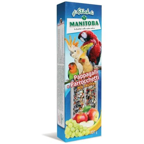 Manitoba štapići za papagaje Mix sa voćem 120g Manitoba štapići za papagaje Mix sa voćem 120g