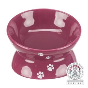 Trixie keramička činija visoka roze sa šapicama 0.15l